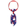 Adjustable dark blue Christmas pet tie with snowman and candy cane prints for cats - Dark Blue Snowman Stocking