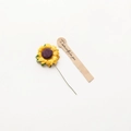 Single handmade artificial sunflower with green wire stem for gift box decoration - Sunflower Artificial Flower + Sticker