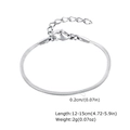 Silver stainless steel snake chain bracelet 0.2cm width with lobster clasp and extender - Bracelet / Steel