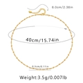 Detailed technical view of 18K gold-plated beaded chain with 40cm length measurements - KN0219/Twist Rope Bead Fine Chain