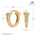 Detail view of gold-plated S925 sterling silver leopard print earrings with dimensions - 925 Silver / Gold (18K Gold Plated 925 Silver)