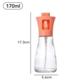 170ml glass oil sprayer for air fryer with orange nozzle and 17.3cm height dimensions - 170ml / Pink