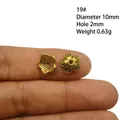 Calotte de perle fleur dorée 10mm avec texture spirale pour création bijoux DIY - Texture à Relief en Spirale (19#)