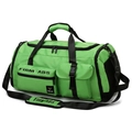 Large capacity oxford cloth travel duffel bag with shoe compartment and wet pocket for fitness. - Fluorescent Green