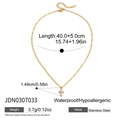 Dettaglio della collana a croce in acciaio inossidabile 18k oro con dimensioni - Stile Croce di Perle (JDN0307033)