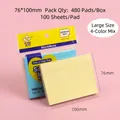 Set di foglietti adesivi in quattro colori 76x100mm con 100 fogli per blocco adesivo - 76*100mm (Multicolore)