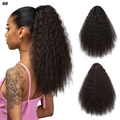 Kinky curly ponytail extension in medium brown 4# with drawstring mesh closure - Dark Brown (4#)