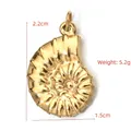 Golden ammonite nautilus pendant in stainless steel, 2.2cm height and 5.2g weight - BXGPJ084-Nautilus Pendant