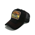 Dettaglio cappello trucker motocross con rete posteriore e cuciture rosse visibili - M (56-58cm) / Nero