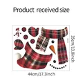 Flat lay of Christmas snowman wall decals set with red plaid scarf and hat details - 35*44cm/Snowman Plaid Style
