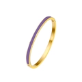 Minimalist 3mm gold titanium steel bracelet featuring a smooth purple enamel inlay finish - 5mm / Light Purple
