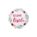 Floral team Bride tinplate badge with forest wreath for wedding party decoration - Berry Nut Team Bride