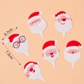 Christmas Santa Claus cake toppers 6-piece set for holiday party baking decorations - Writeable Santa Hat Toppers 30Pcs
