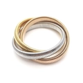 Tricolor intertwined stainless steel mesh bracelets in gold, silver and rose gold - Tri-Color Triple Layer Bracelet (12mm Width/60mm ID) / Colorful