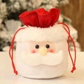 Sac cadeau festif du Père Noël en peluche avec cordon pour bonbons et cadeaux de Noël - Sac à Pommes Père Noël Coloré