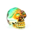 Yellow and green gradient glass skull ornament with crystal-like electroplated finish - Large 2-Inch No.4 (Yellow Green Gradient Transparent)
