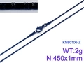 Classic 450x1mm black stainless steel snake chain necklace with secure lobster clasp - 450mm x 1mm / Black(KN80106-Z)