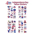 Set mit 4 temporären Tattoos zum 250. US-Jubiläum mit Flaggen- und Adler-Designs für den 4. Juli - FX001-004 Unabhängigkeitstag Set (4 Blatt)