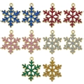 Glittering snowflake alloy enamel charms in multiple colors for DIY jewelry making set - 6 Styles Mixed 10 Gold-Dusted Enamel Christmas Snowflakes-17.8g-SN1591