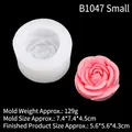 3D rose silicone mold for soap and candles with pink flower display, 7.4x7.4x4.5cm size - 2# Small B1047 / Clear