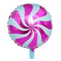 Pink and light blue swirl lollipop round aluminum foil balloon for birthday party decor - Rose Red Windmill