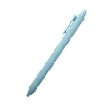 Matte light blue Morandi retractable ballpoint pen with matching clip on white background - Grey Blue
