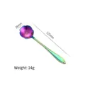Rainbow gradient stainless steel cherry blossom spoon with detailed petal texture - Plum Blossom Spoon / AB Color