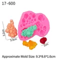 Stampo in silicone corallo con decorazioni marine colorate per torte 9,3x8,6cm - Stile 3 Roccia corallina / Rosa
