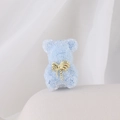 Cute blue resin bear charm with golden bow decoration for DIY crafts and jewelry - Gold Bow Sky Blue