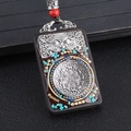 Ebony Blue Auspicious Beast Trigrams Single Pendant