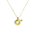 Golden balloon style Taurus constellation pendant necklace with high gloss metallic finish - Taurus