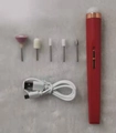 Set fresa per unghie elettrica rossa con 5 punte intercambiabili e cavo di ricarica USB - Rosso