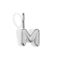 Polished silver bubble letter M pendant for personalized DIY jewelry necklace and bracelet - Letter M / Silver