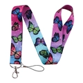 Vibrant butterfly printed lanyard with pink and purple gradient for ID cards - Gradient Butterfly Lanyard