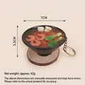 7cm miniature udon noodle bowl keychain with shrimp and vegetable food replica - Fresh Shrimp Noodles - Keychain Style