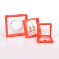 Red PE film suspension jewelry storage boxes in three sizes for rings and bracelets - 70*70*20mm / China Red