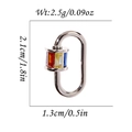 Silver micro-pave lobster clasp with red, yellow, and blue rectangular gemstones - Silver Oval Multi-Color Stone Style (DBN019-2)