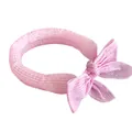 Breathable cooling pet scarf in pink stripes with a cute bow for dogs and cats - 100*5cm / Pink Stripe