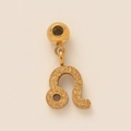 Detail of gold Leo zodiac pendant with textured frosted finish on stainless steel - Frosted Leo Zodiac Sign