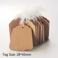 Brown kraft paper jewelry price tags 28x45mm with white string for retail branding - 28x45mm (500 Pcs) / Kraft Paper Color