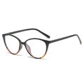 Retro cat-eye blue light blocking glasses in black and tortoiseshell finish - Black Tortoise Half Frame Anti-Blue Light C13