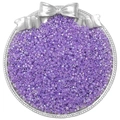 Loose purple 2.5mm glass beads with iridescent finish in a silver decorative container - Lilac Purple (10g/Pack Approx 700pcs)