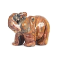 Natural multi-color striped agate elephant figurine with unique polished stone patterns - Crazy Agate / 1.5 Inches