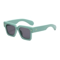 Gafas de sol cuadradas vintage verde menta con lentes gris oscuro y detalles dorados - Marco Verde Menta Lente Gris