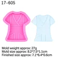 Nurse uniform silicone mold for DIY resin crafts with size measurements and pink finish - 1# Large Nurse Uniform / Pink