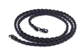 Collar de cadena de cuerda trenzada negra para hombre con cierre de langosta estilo punk - 2.4mmx55.6cm / Negro