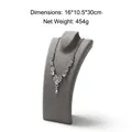 Dark gray velvet jewelry mannequin bust for necklace display large size 16x10.5x30cm - ED07102 Large Portrait Bust Stand Dark Grey