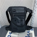 Marsupio tattico da gamba in nylon nero con tasche multiple e fibbie regolabili - Nero