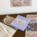 Portable folding makeup mirror with cute cartoon animal design for daily desktop use. - Purple Happy Dog - Mirror