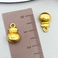 Golden sand gold fuk bag pendant charms with fuk character and 1.5cm size scale - Plain Coin Fu Fortune Bag (22563)